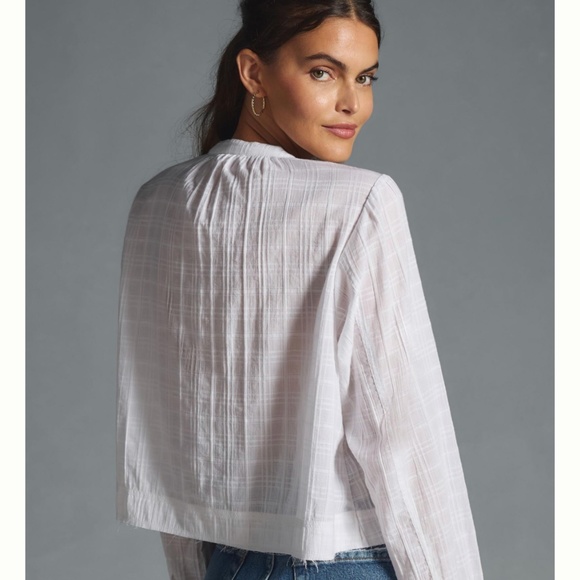 Brand New PILCRO CROPPED HENLEY BLOUSE - Picture 2 of 13